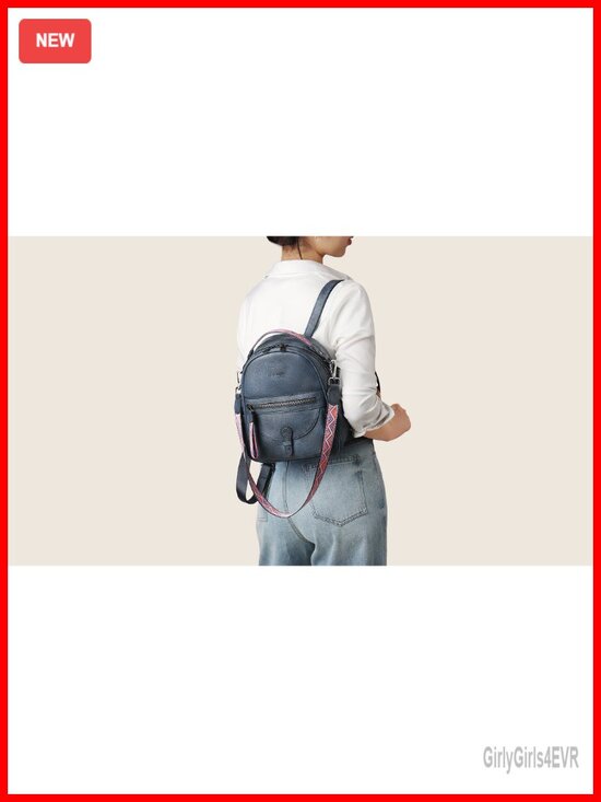 Women Vegan Leather Mini Backpack Purse, Waterproof PU Daypack, Fits iPad main image 4